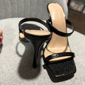 Snake Skin Open Toe Heels